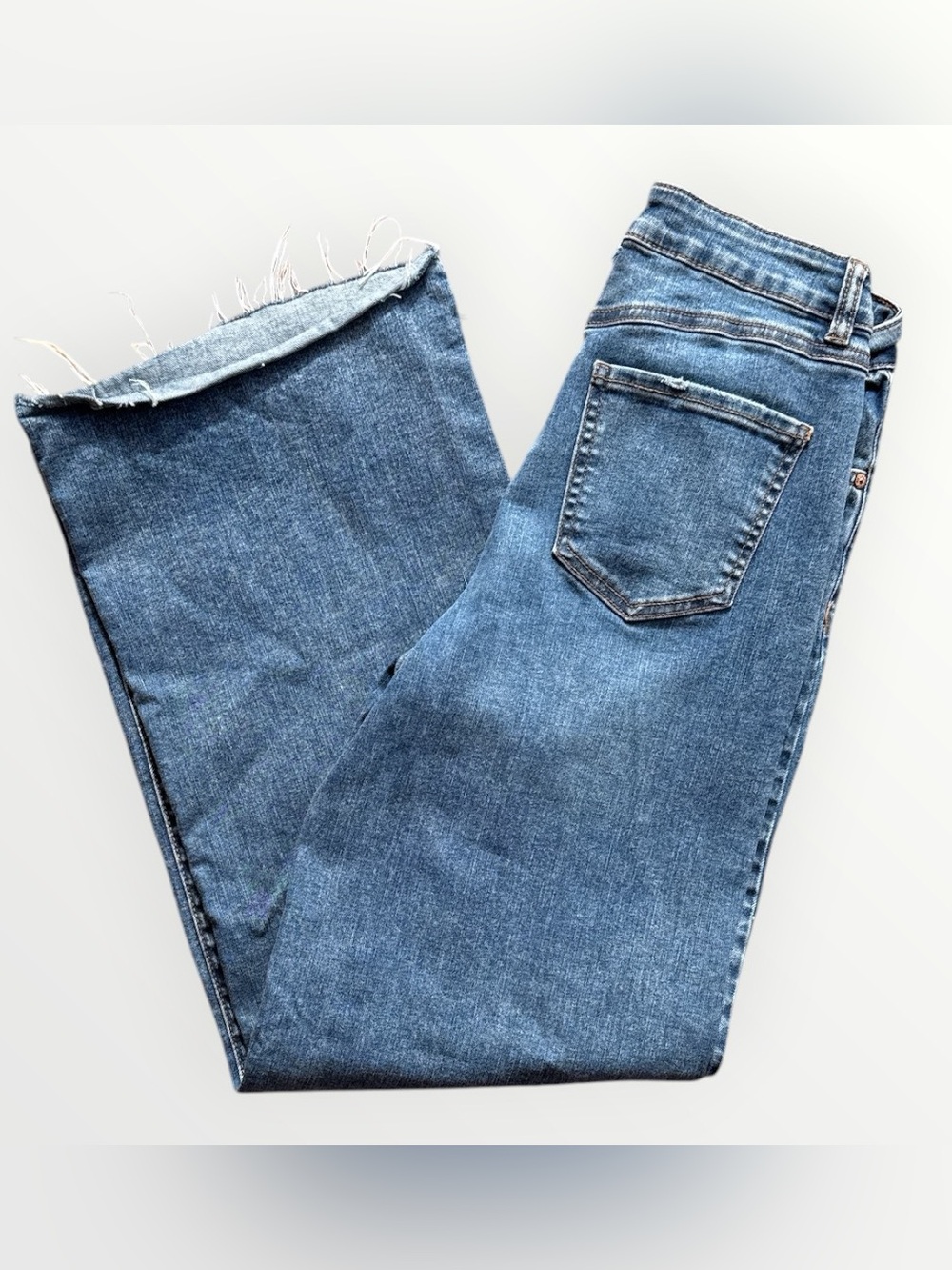 Y2K Sincerely Jules High Rise Wide Leg Baggy Frayed Raw Hem Jeans Size 5 Juniors